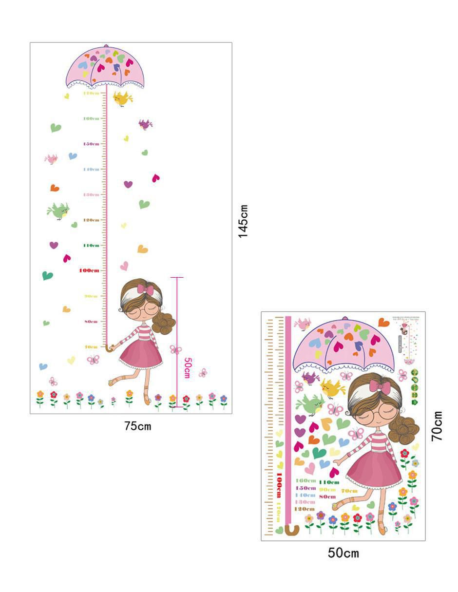 Vinil decorativo Niña bajo la lluvia Con Regla de Medición 3