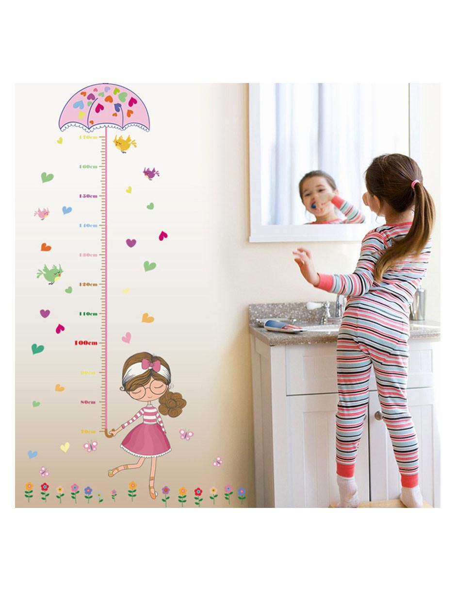 Vinil decorativo Niña bajo la lluvia Con Regla de Medición 4