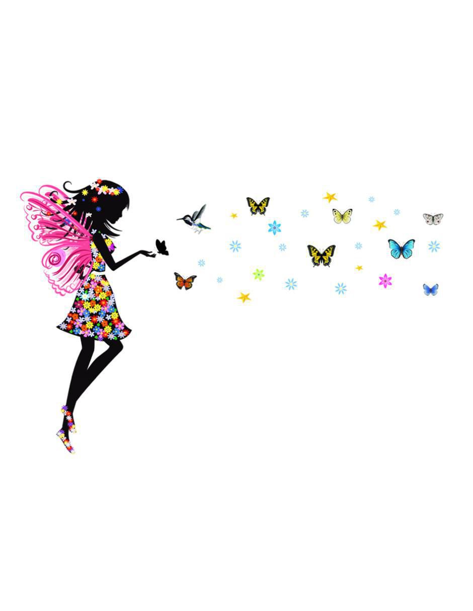 Vinilo decorativo Hada de Pie con Mariposas