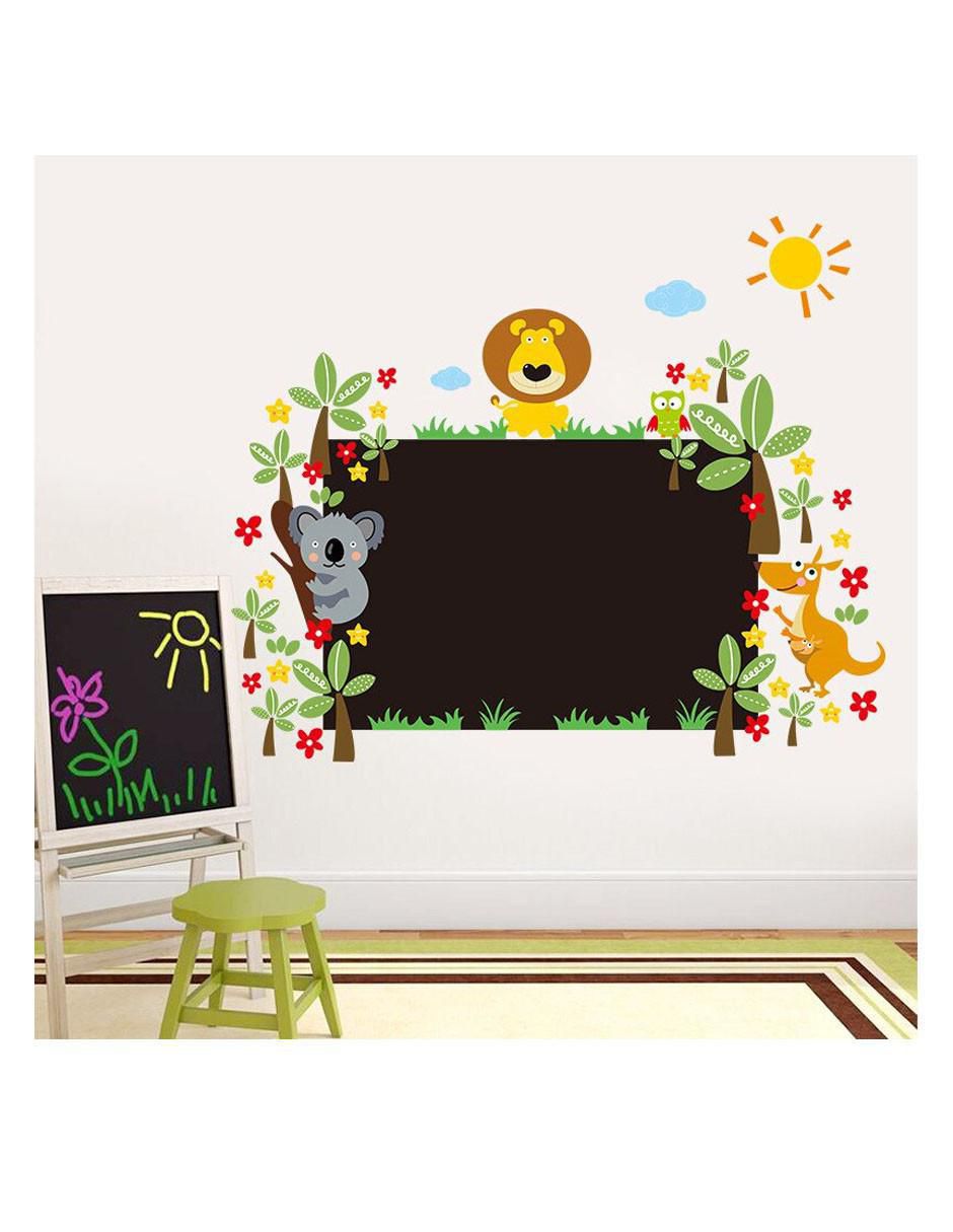 Vinil decorativo Pizarron Con Animales Selva 2
