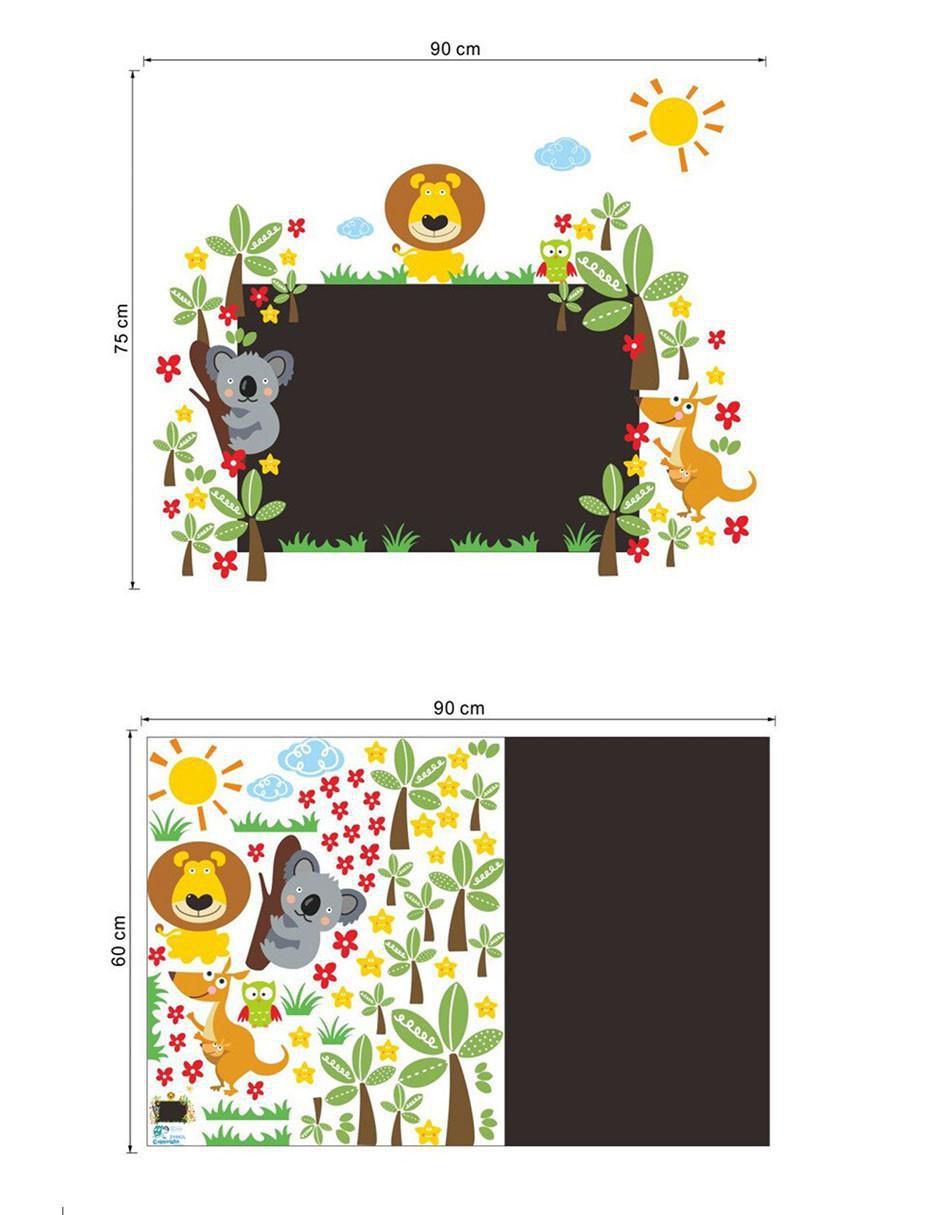 Vinil decorativo Pizarron Con Animales Selva 3