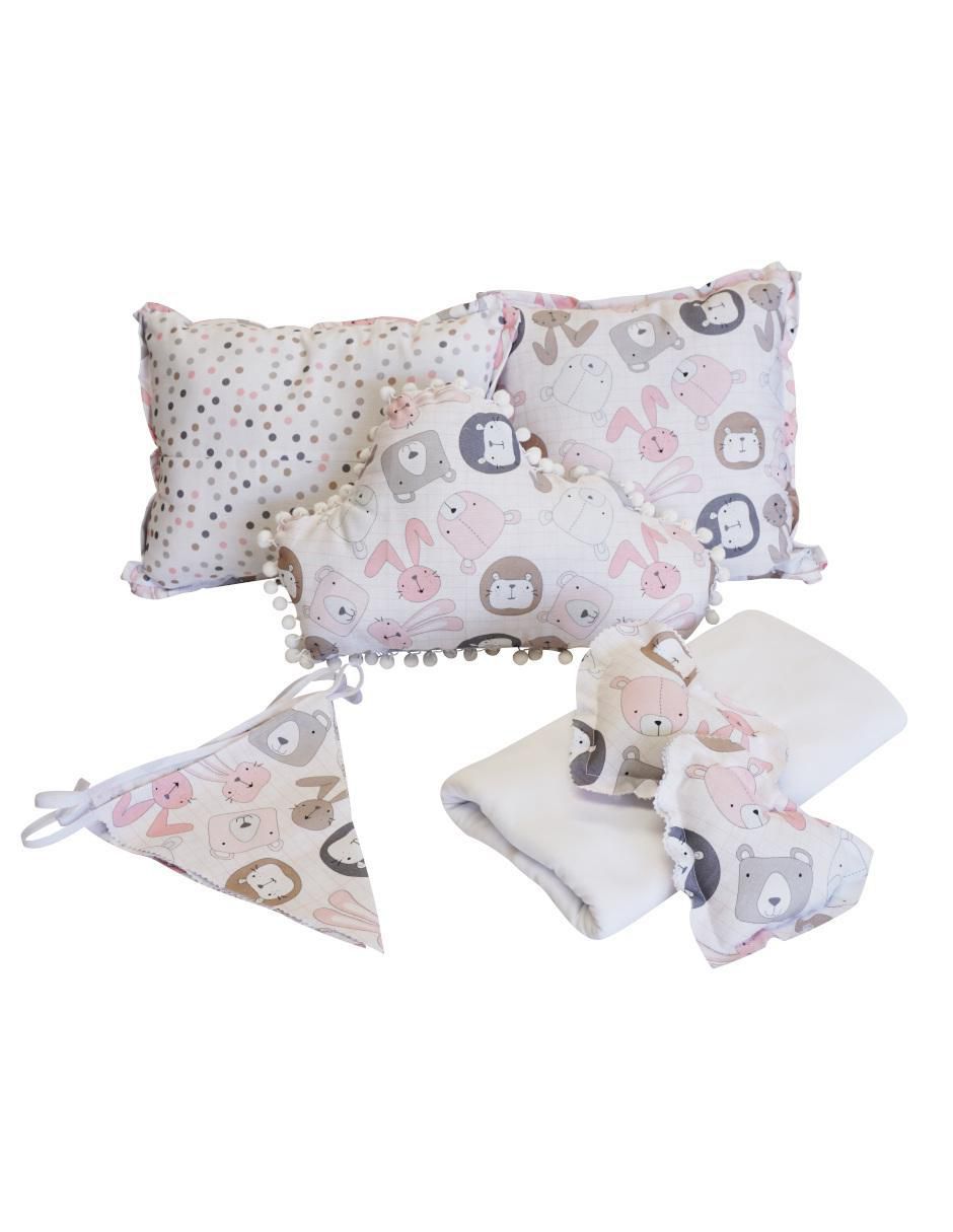 Juego de cuna Animalitos para bebé niña 9 piezas 6