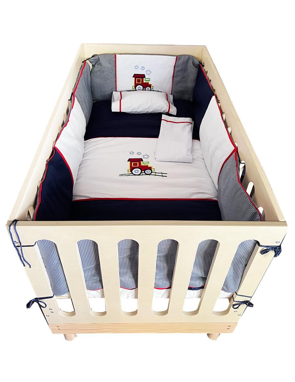 Juego de cuna Tren Bordado infantil unisex 6 piezas 2