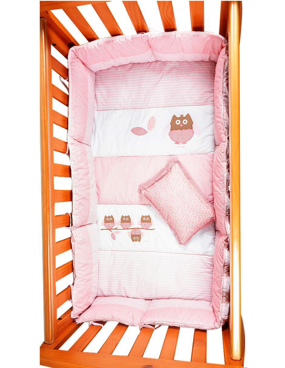 Juego de cuna Búhos para bebé niña 4 piezas 2