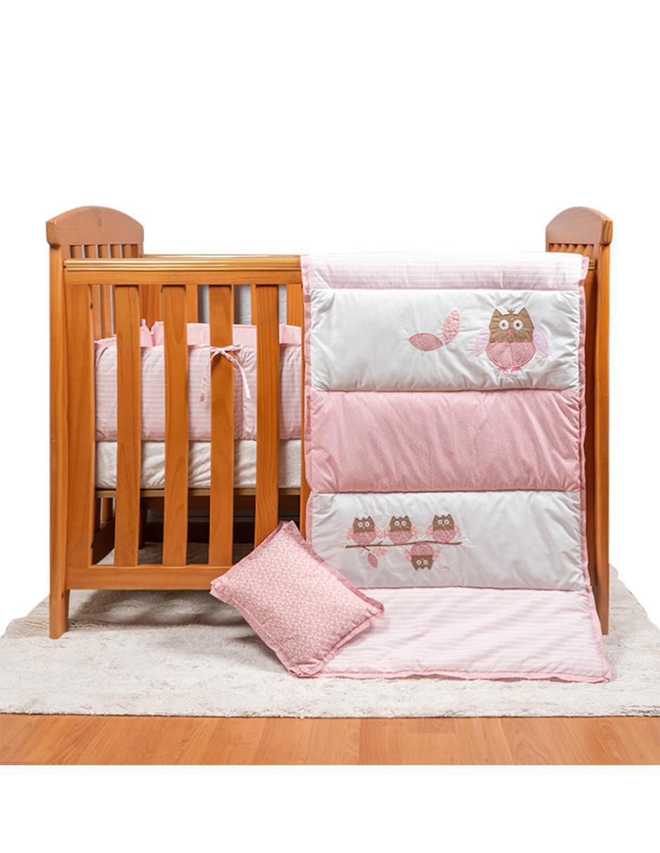 Juego de cuna Búhos para bebé niña 4 piezas 6