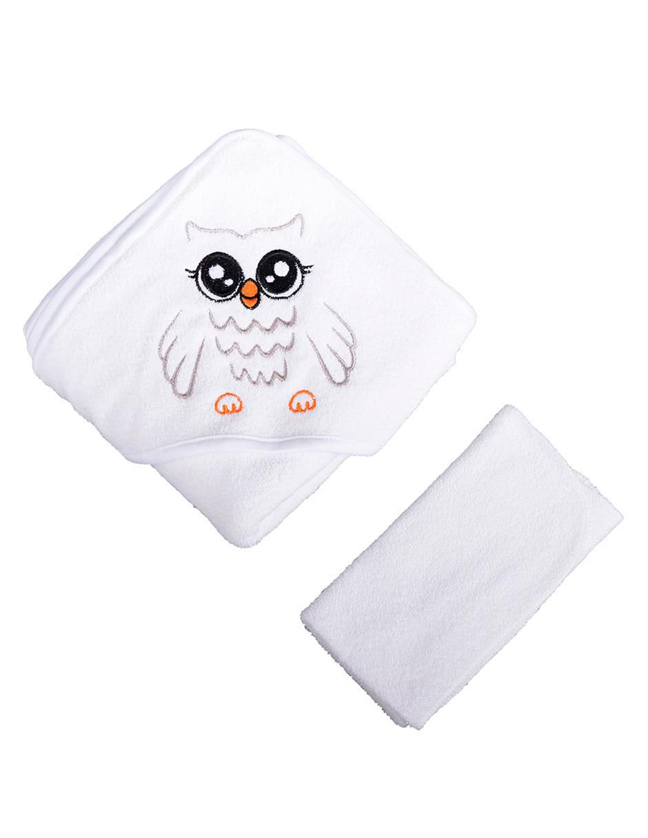 Set de toalla con gorro babies and kiddies animalitos sin licencia "de" algodón y poliéster