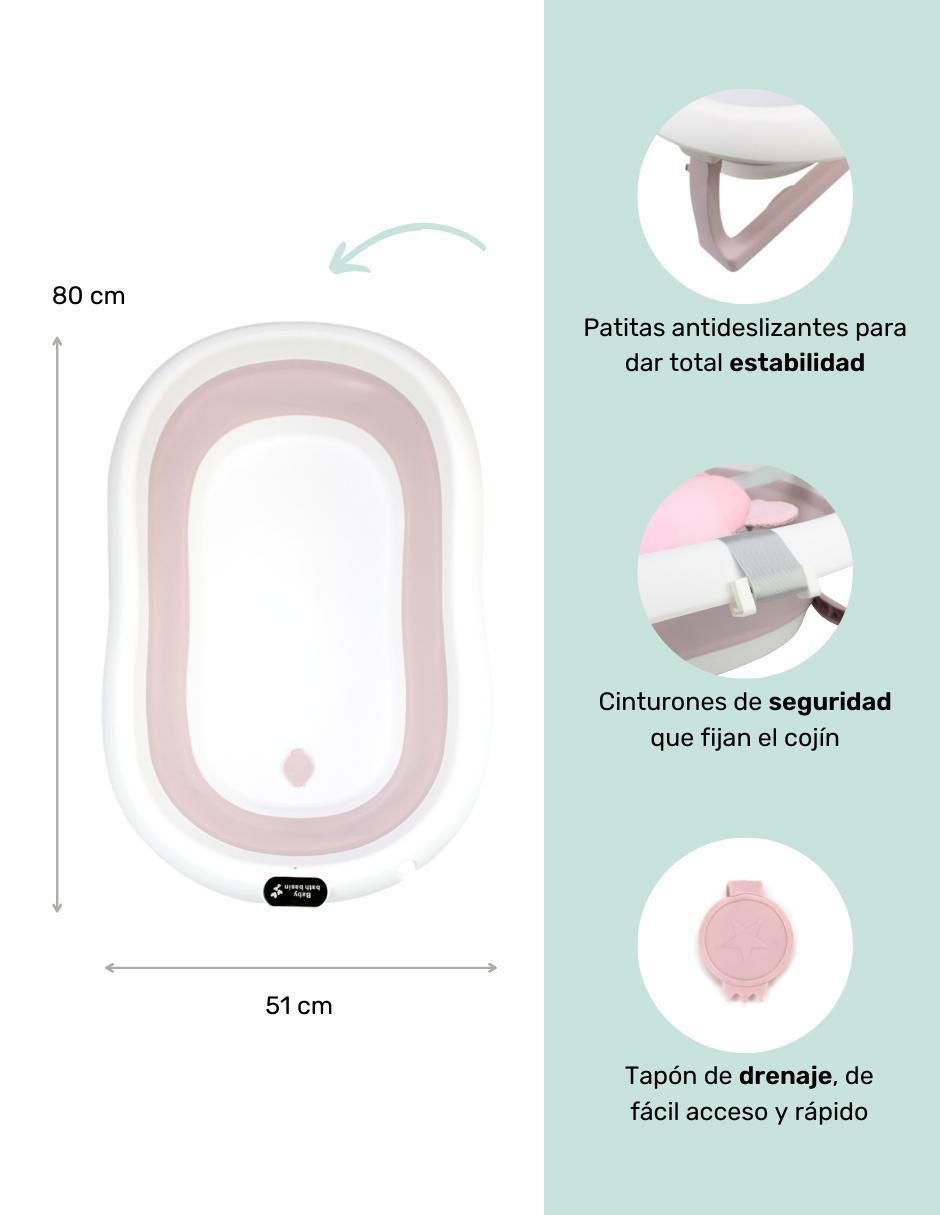 "tina" nap bañera plegable con cojín flotante antideslizante "de" plástico