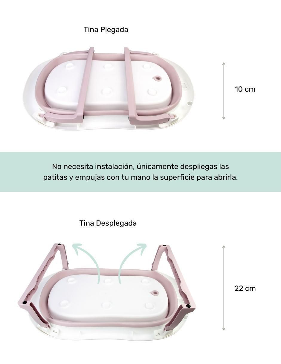 "tina" nap bañera plegable con cojín flotante antideslizante "de" plástico