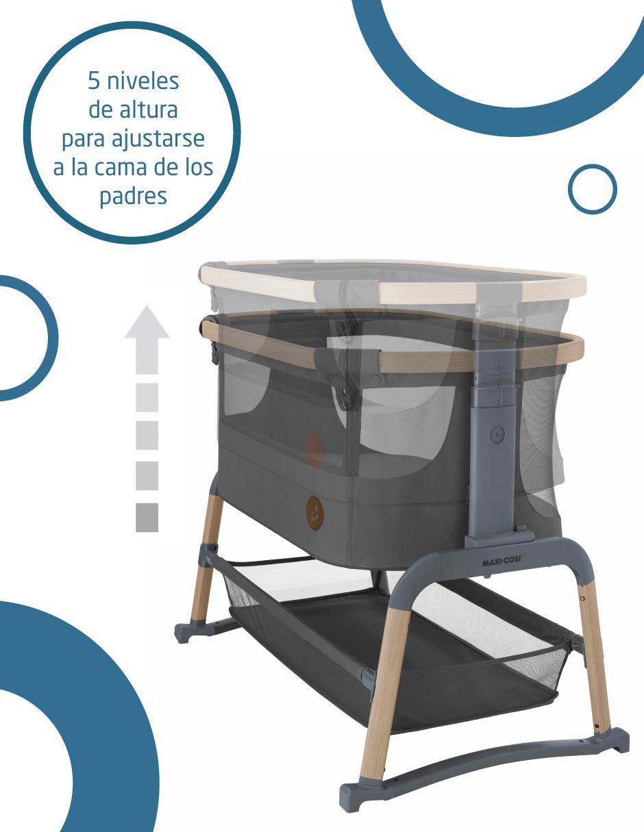 Cuna colecho portátil Lora Air Grafito 3