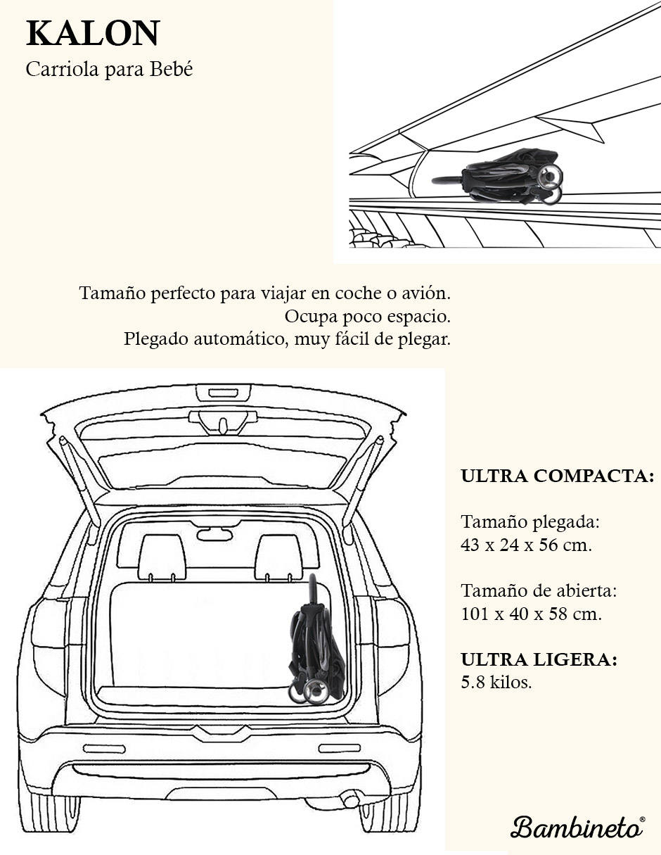 "carriola" ultraligera kalon compacta ultraligera bambineto "de" aluminio