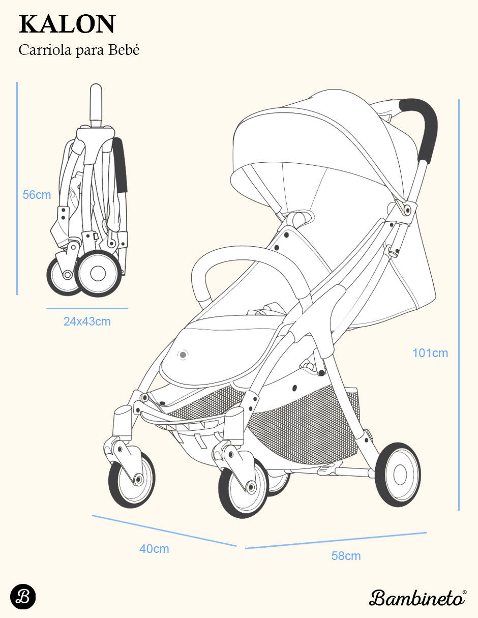 "carriola" ultraligera kalon compacta ultraligera bambineto "de" aluminio