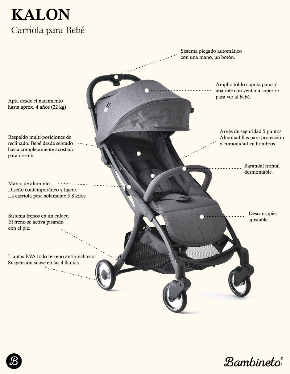 "carriola" ultraligera kalon compacta ultraligera bambineto "de" aluminio