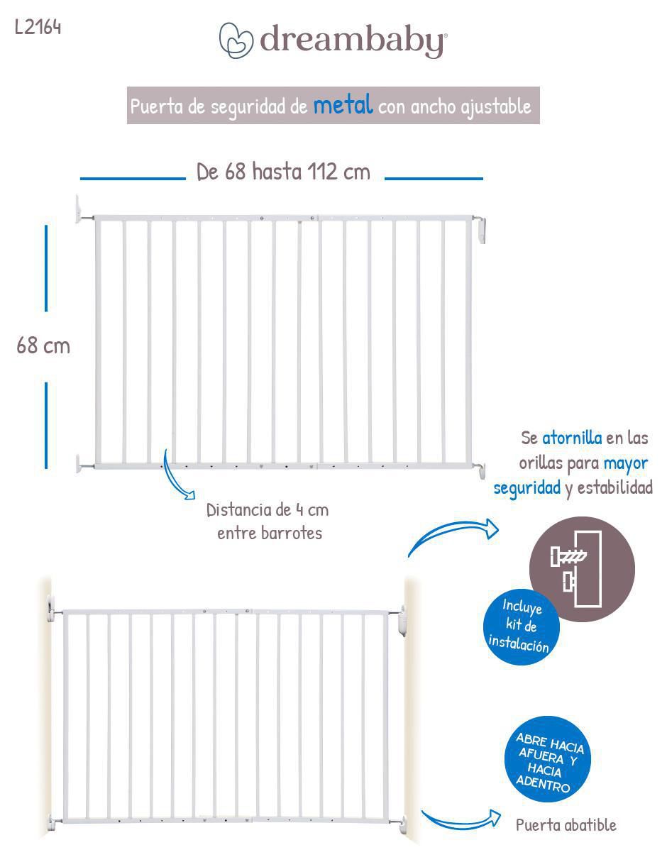 Puerta de seguridad de metal para bebé Deambaby 6