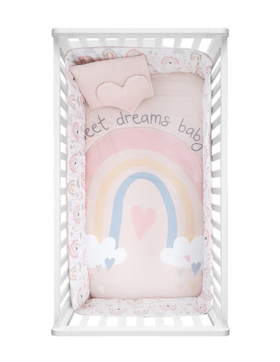 Juego de cuna chiquimundo reversible "para" bebé niña 5 "piezas"