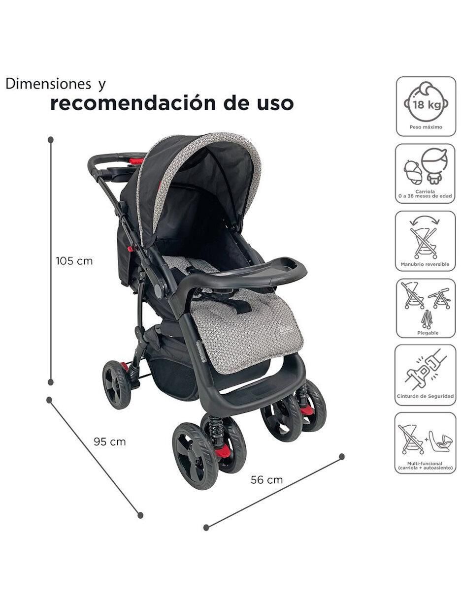 "carriola" travel system manubrio reversible y autoasiento the baby shop "de" metal