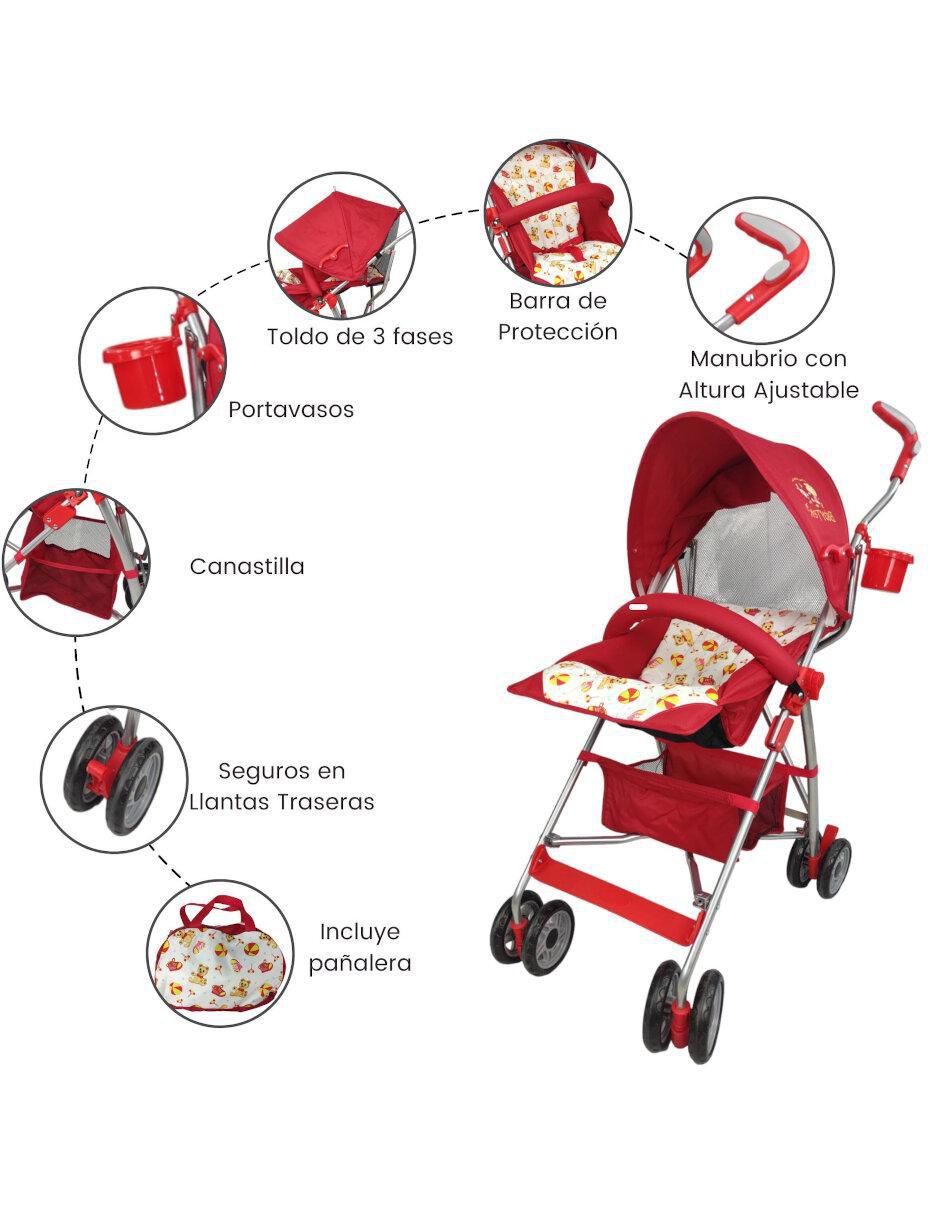 "carriola" de bastón compacta y reclinable the baby shop "de" aluminio