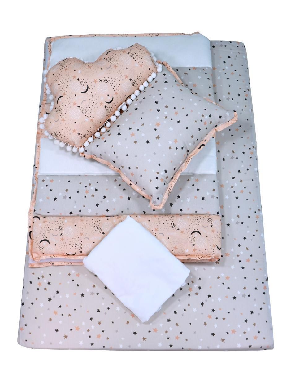 Juego de cuna titi muebles luna con colchón "para" unisex 5 "piezas"