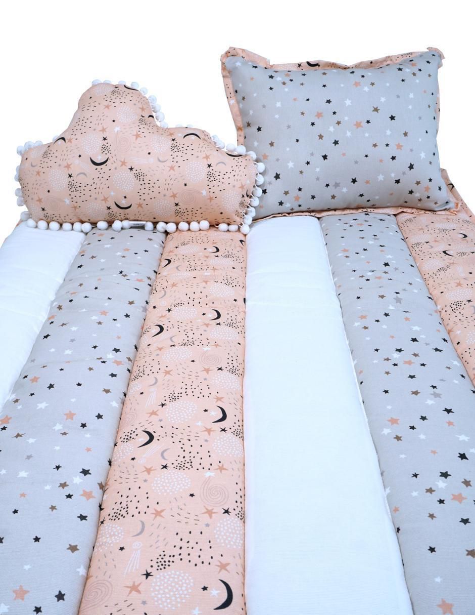 Juego de cuna titi muebles luna con colchón "para" unisex 5 "piezas"