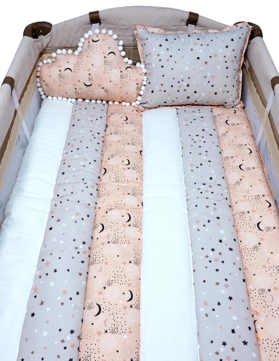 Juego de cuna titi muebles luna con colchón "para" unisex 5 "piezas"