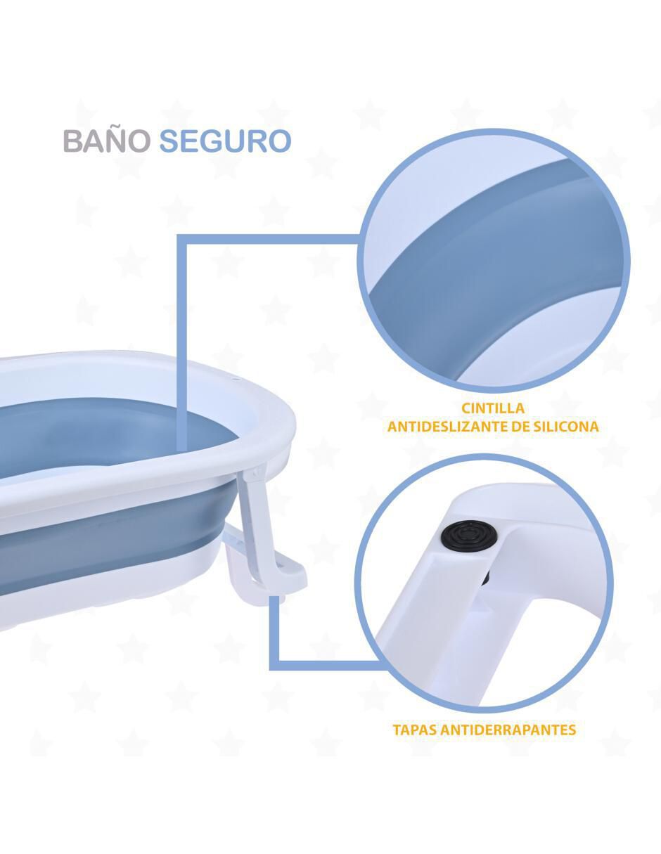 Bañera para bebé Galzerano con soporte y cojín de baño, color bola azul