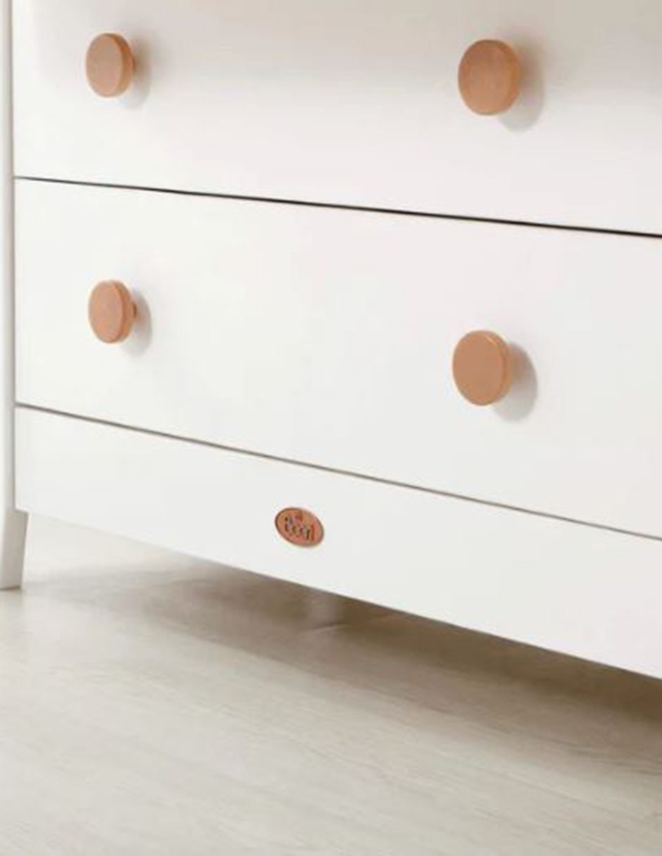 Cómoda con cambiador Latte de MDF y chapa 2