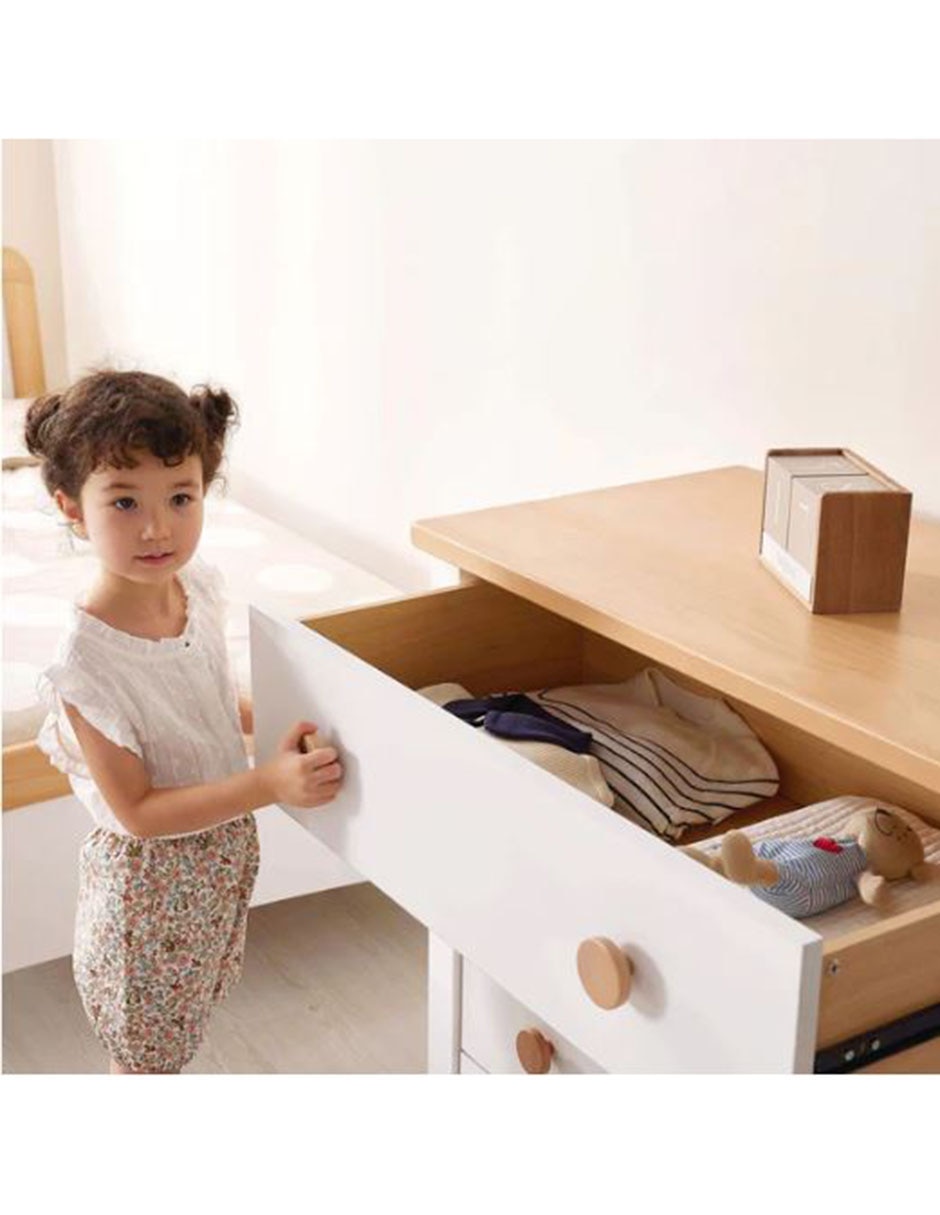 Cómoda con cambiador Latte de MDF y chapa 3