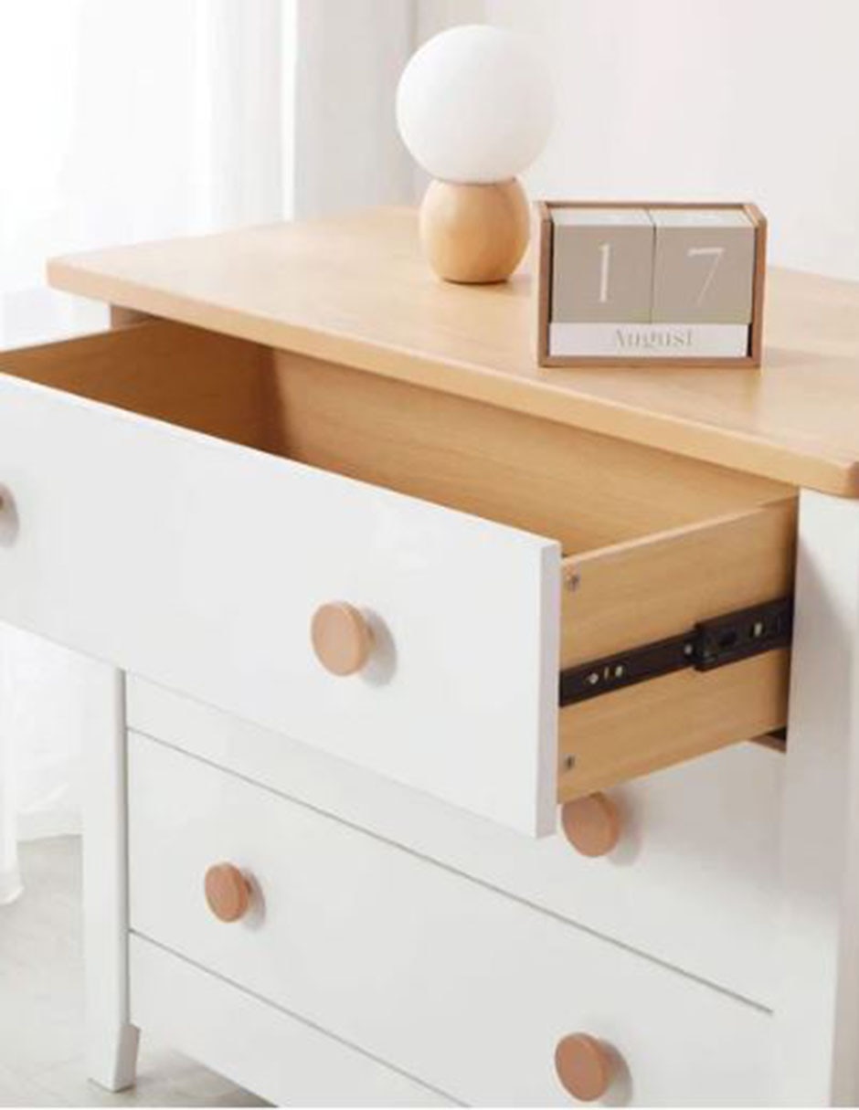 Cómoda con cambiador Latte de MDF y chapa 4