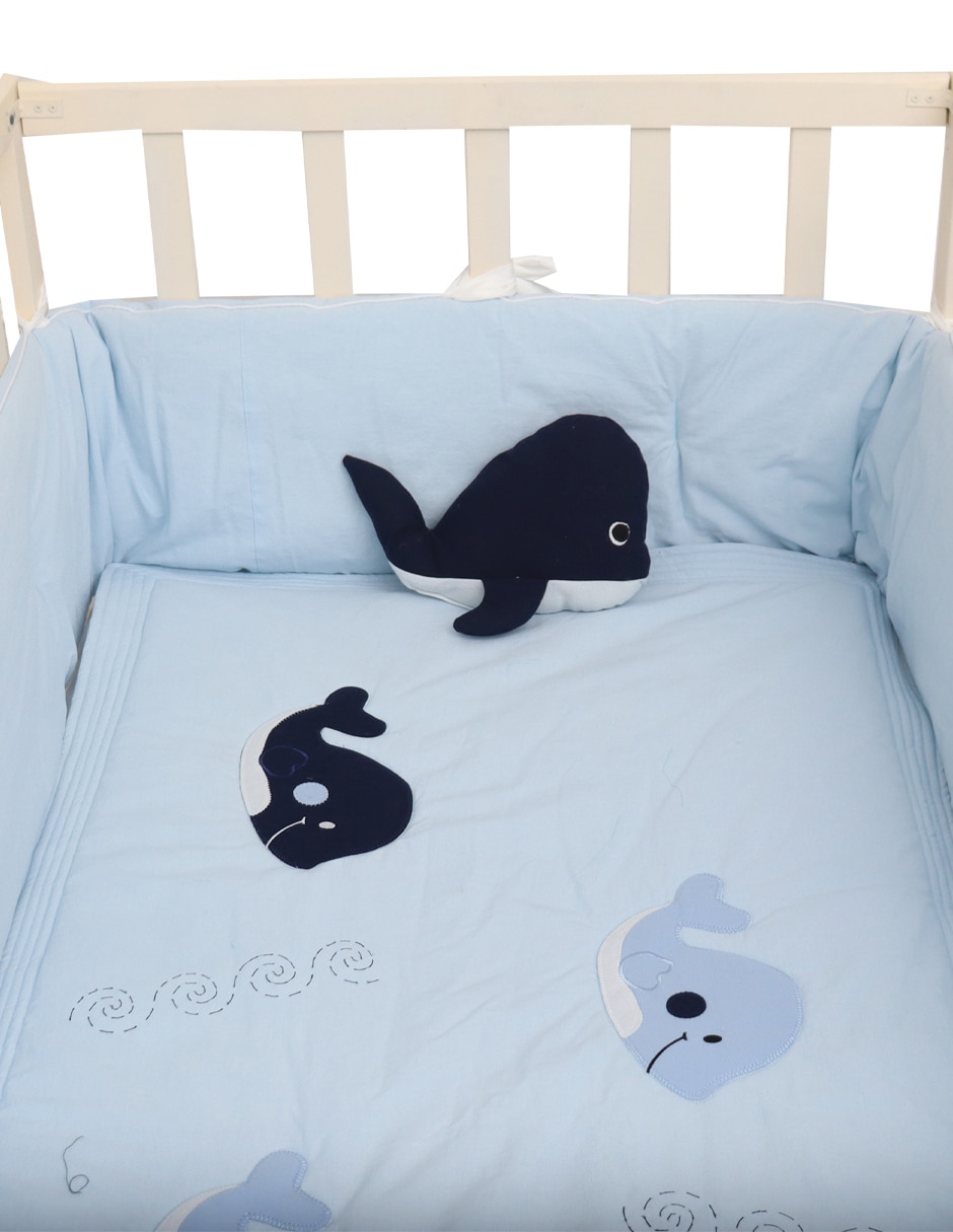 Juego de cuna Ballenas para bebé niño 4 piezas 6