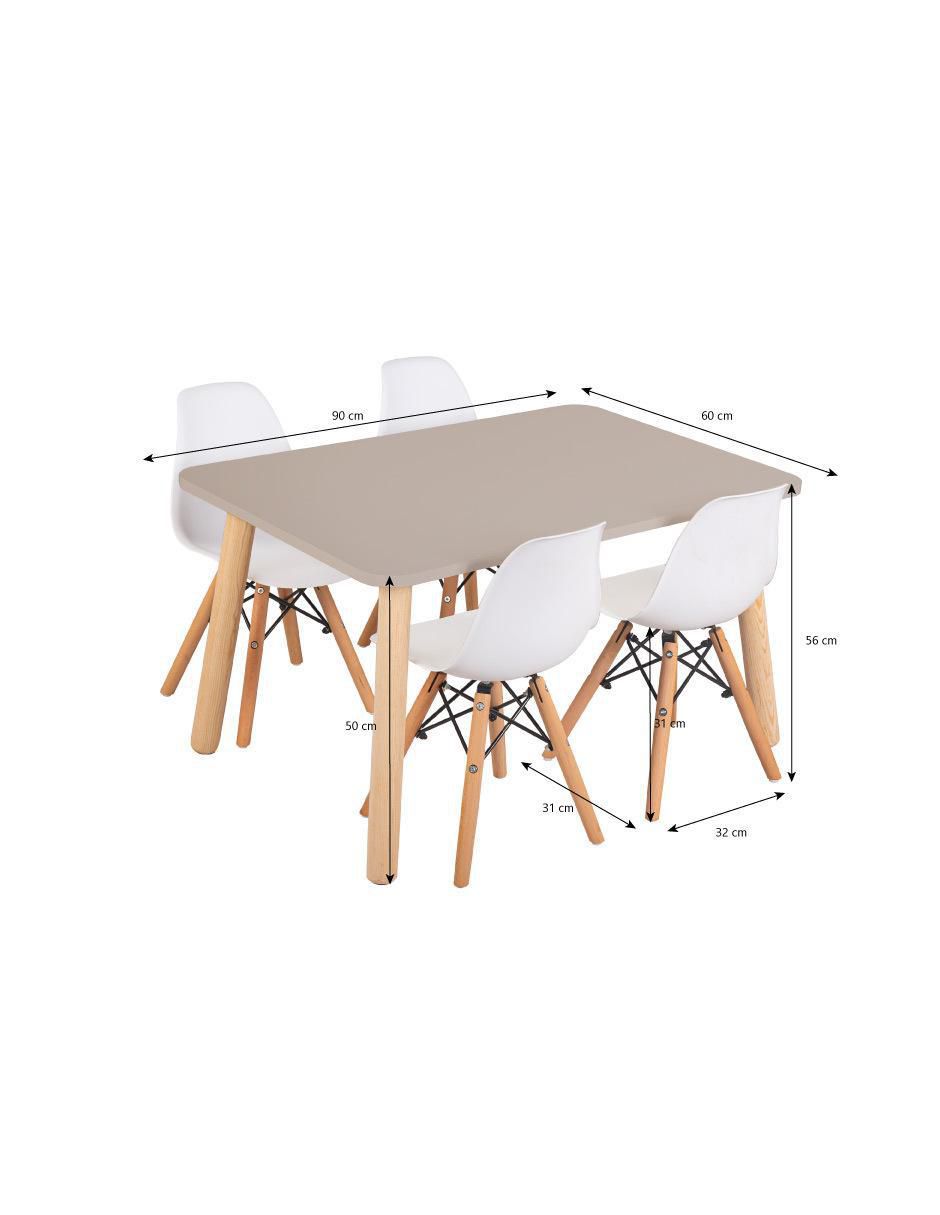 Mesa con silla duduk infantil "de" mdf y madera