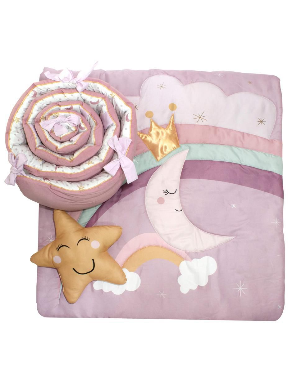 Juego de cuna para bebé niña 4 piezas Juego de cuna para bebé niña 4 piezas
