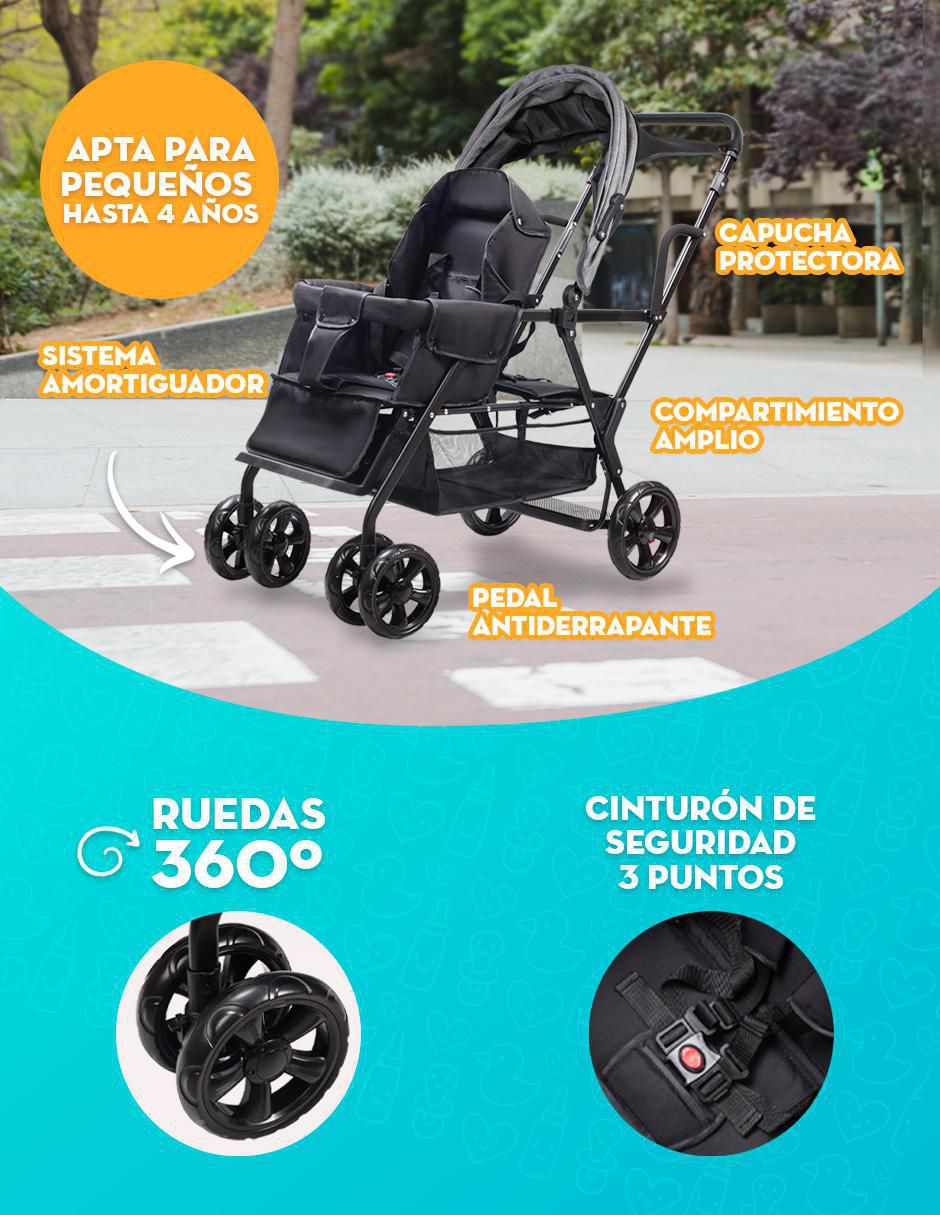 Carriola doble plegable 5
