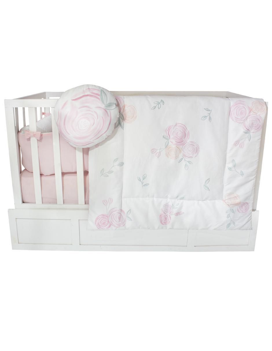 Juego de cuna Flores para bebé niña 4 piezas 5