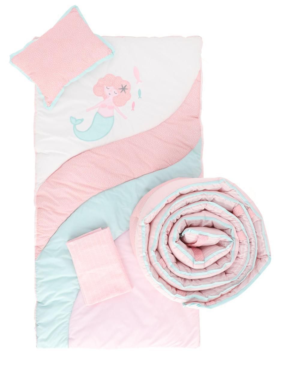Juego de cuna Sirena para bebé niña 4 piezas Juego de cuna Sirena para bebé niña 4 piezas