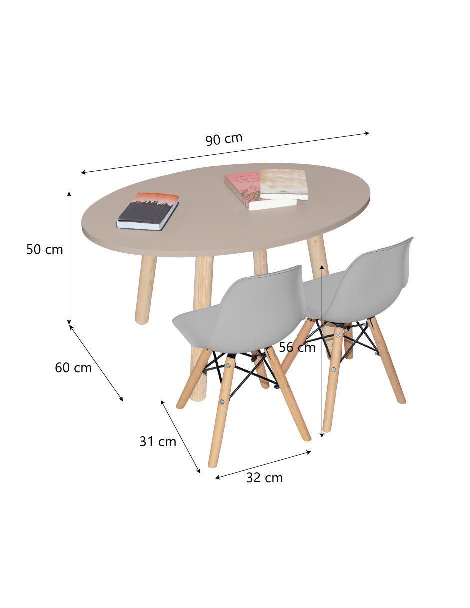Mesa con silla mesa ovalada 2 sillas eames gris duduk "de" mdf y madera