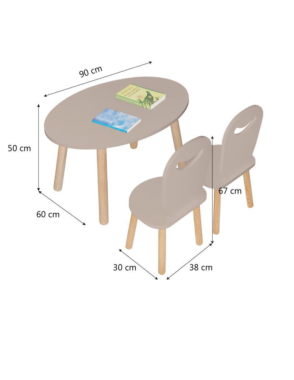 Mesa con silla mesa ovalada 2 sillas feliz duduk "de" mdf y madera