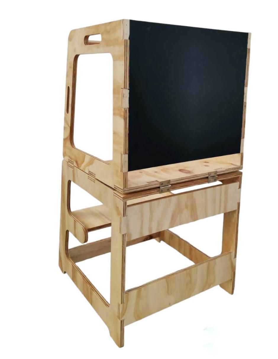 Torre de aprendizaje montessori de madera