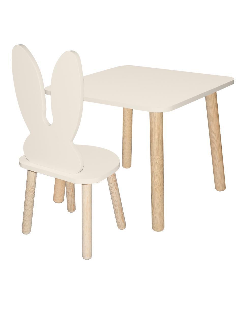 Set de mesa infantil duduk mesa cuadrada con silla conejo "de" materialatt" 2 "piezas"