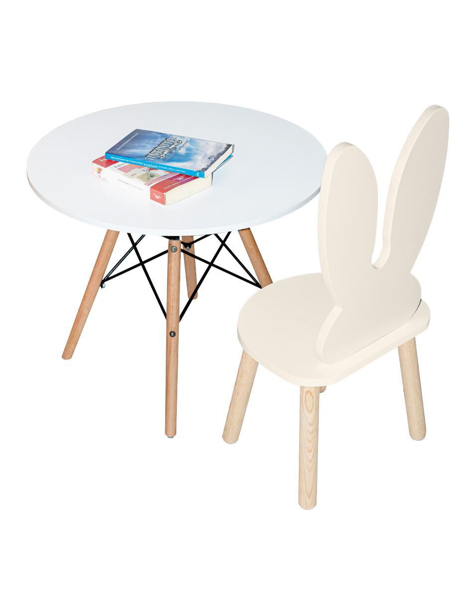 Set de mesa infantil duduk mesa circular berlin - silla conejo "de" materialatt" 2 "piezas"