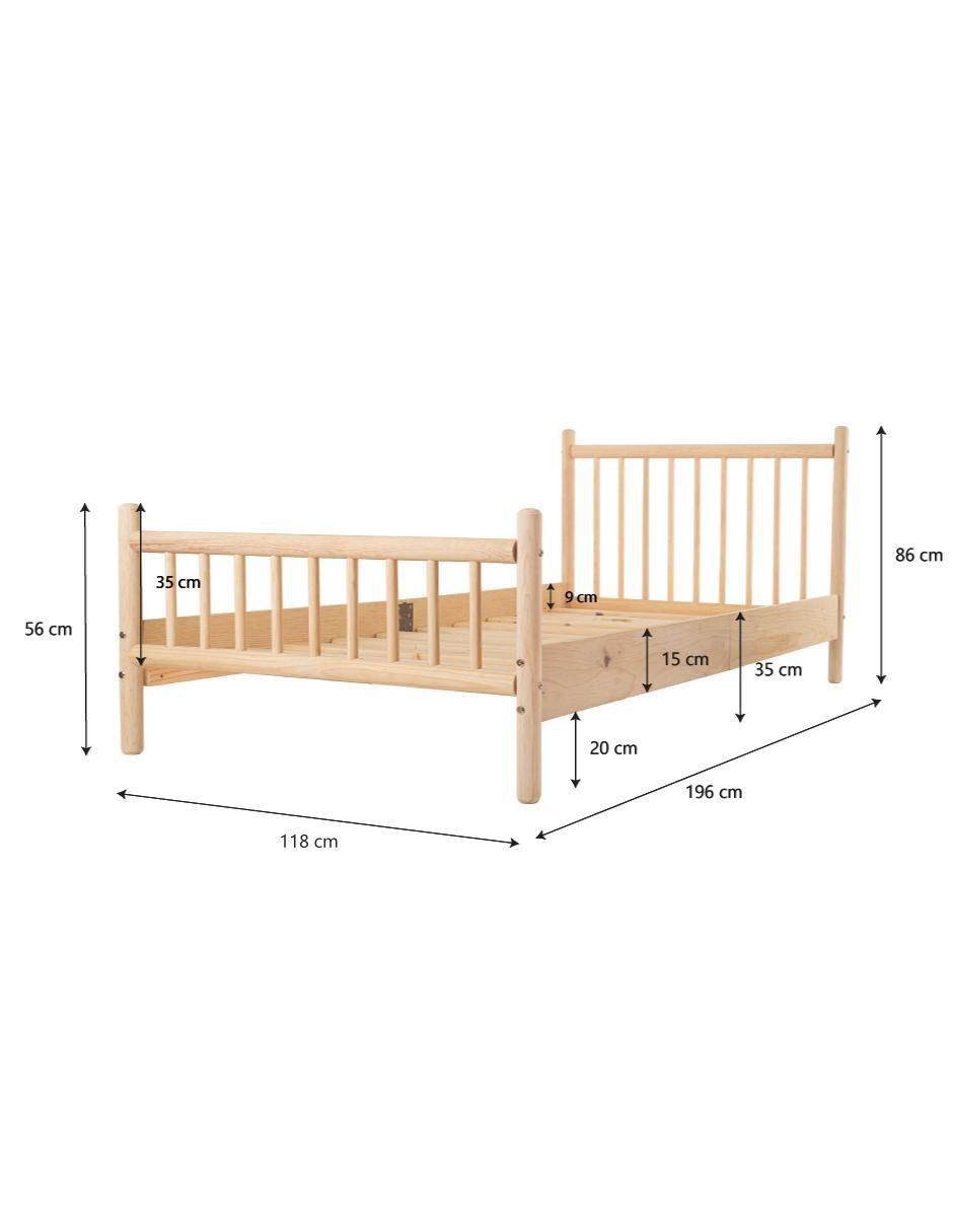 Cama de madera pino individual 5
