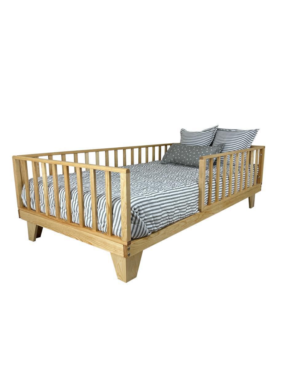 Cama baja Montessori de madera pino individual 7