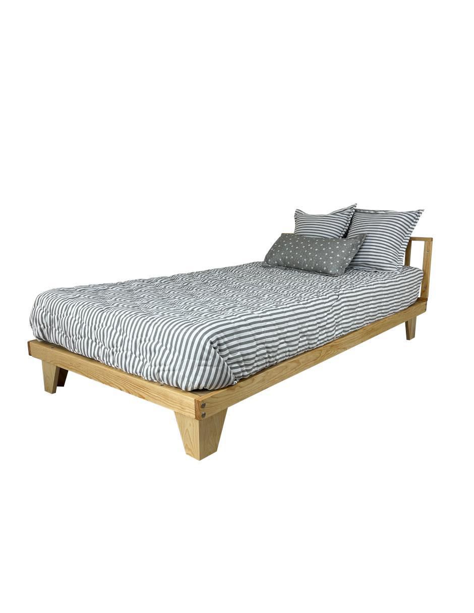 Cama baja Montessori de madera pino individual 9