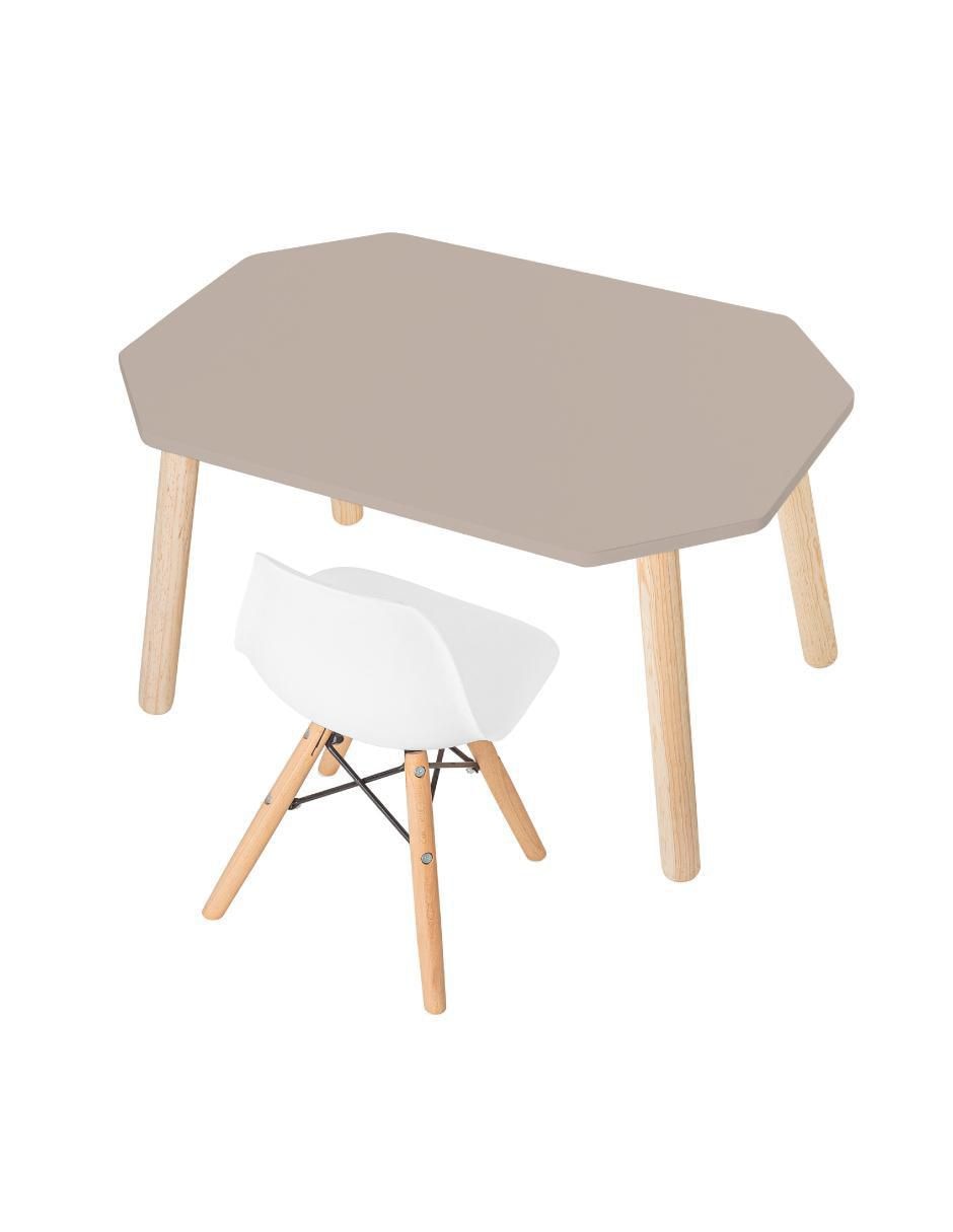 Mesa con silla mesa octagonal con 1 silla berlin blanco duduk "de" mdf y madera