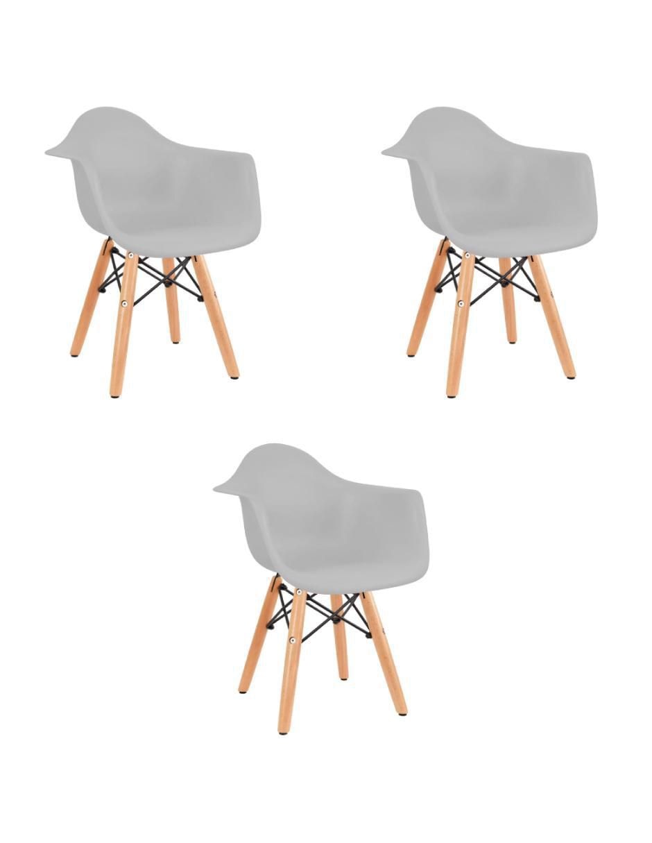 Silla 3 "piezas" set de sillas de plástico para niños y niña duduk "de" madera infantil