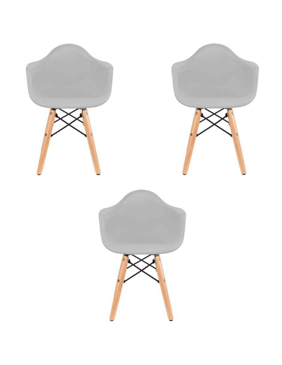 Silla 3 "piezas" set de sillas de plástico para niños y niña duduk "de" madera infantil