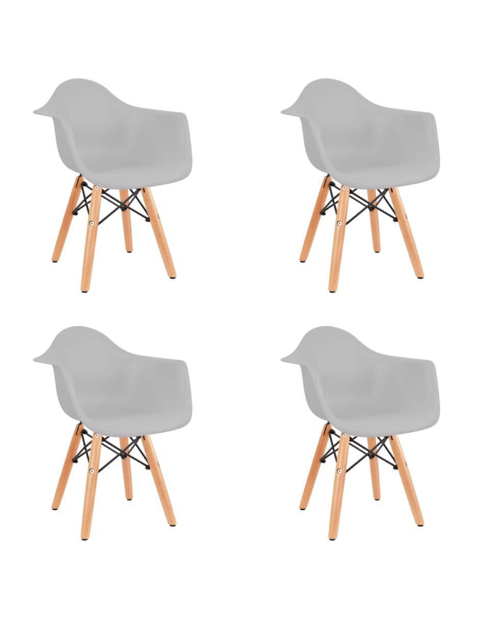 Silla 4 "piezas" sillas de plástico para niños y niñas de diseño eames ergónomico duduk "de" madera infantil