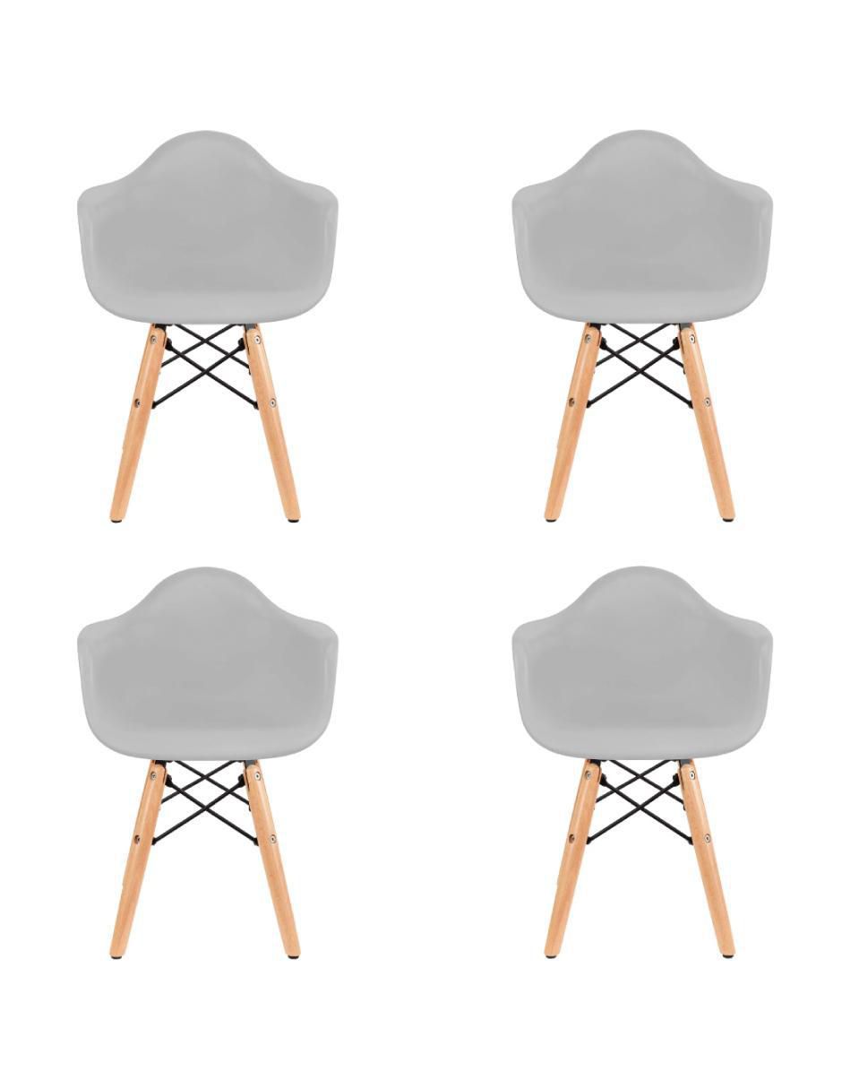 Silla 4 "piezas" sillas de plástico para niños y niñas de diseño eames ergónomico duduk "de" madera infantil