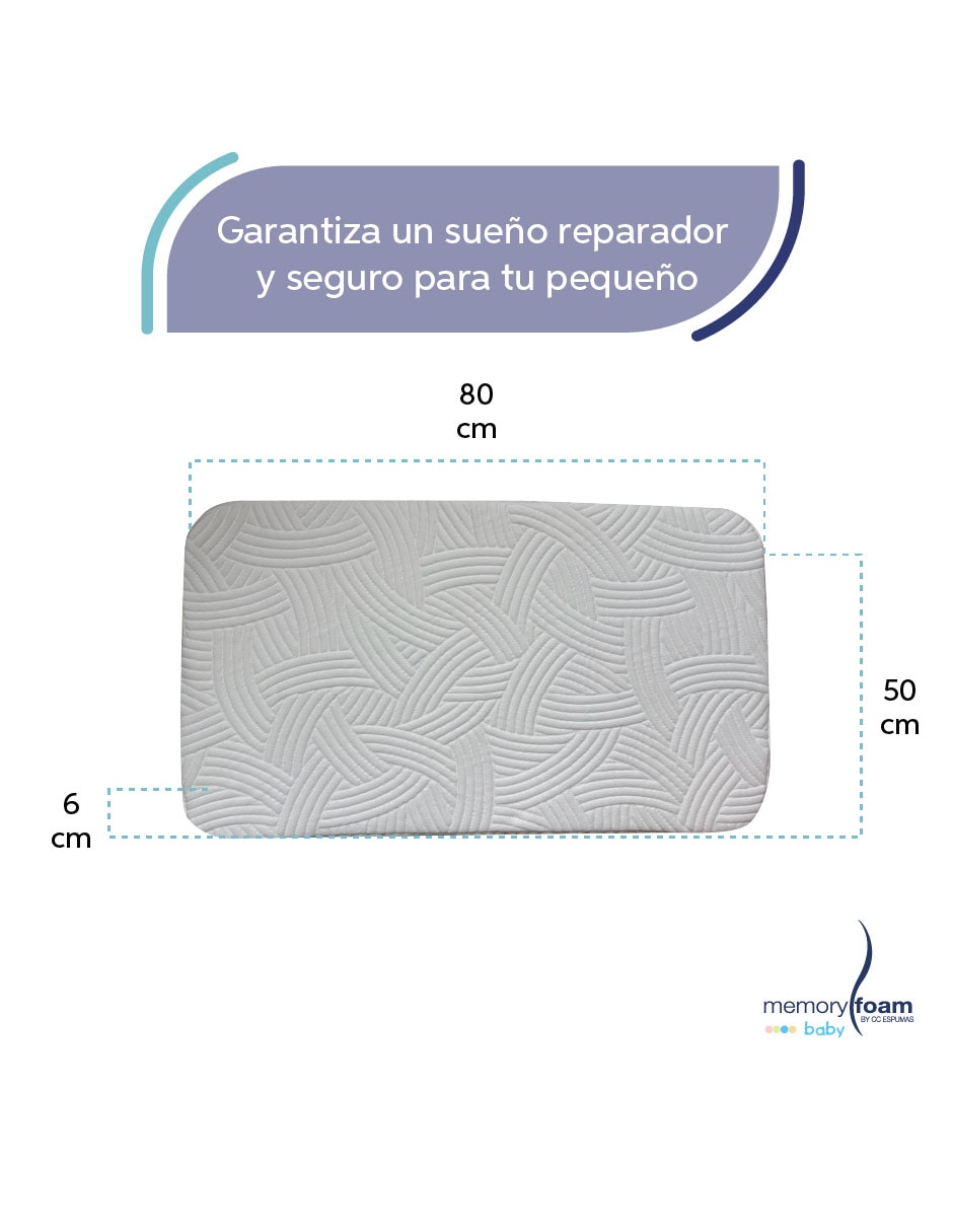 Colchón para cuna Memory foam Baby confort medio 10