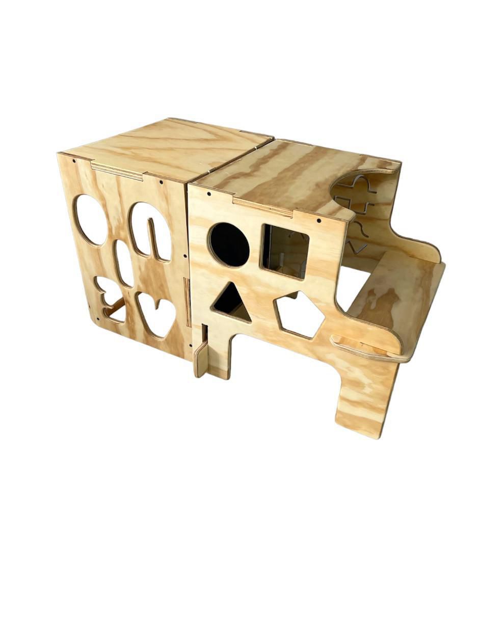 Torre de aprendizaje montessori de madera 5