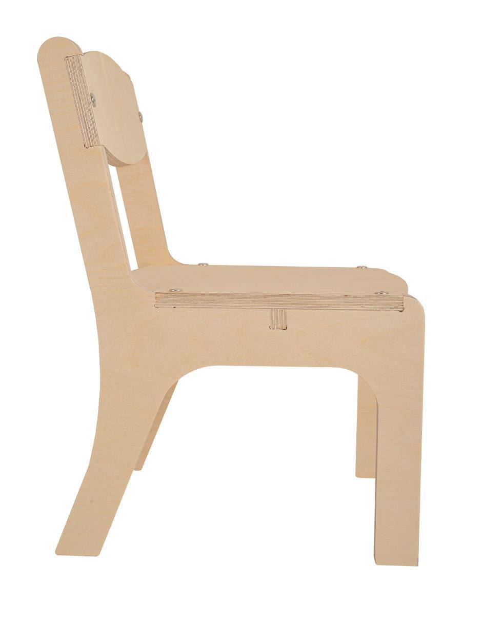 Silla infantil Triplay De Abedul Sin Barniz Estilo Montessori de madera 3