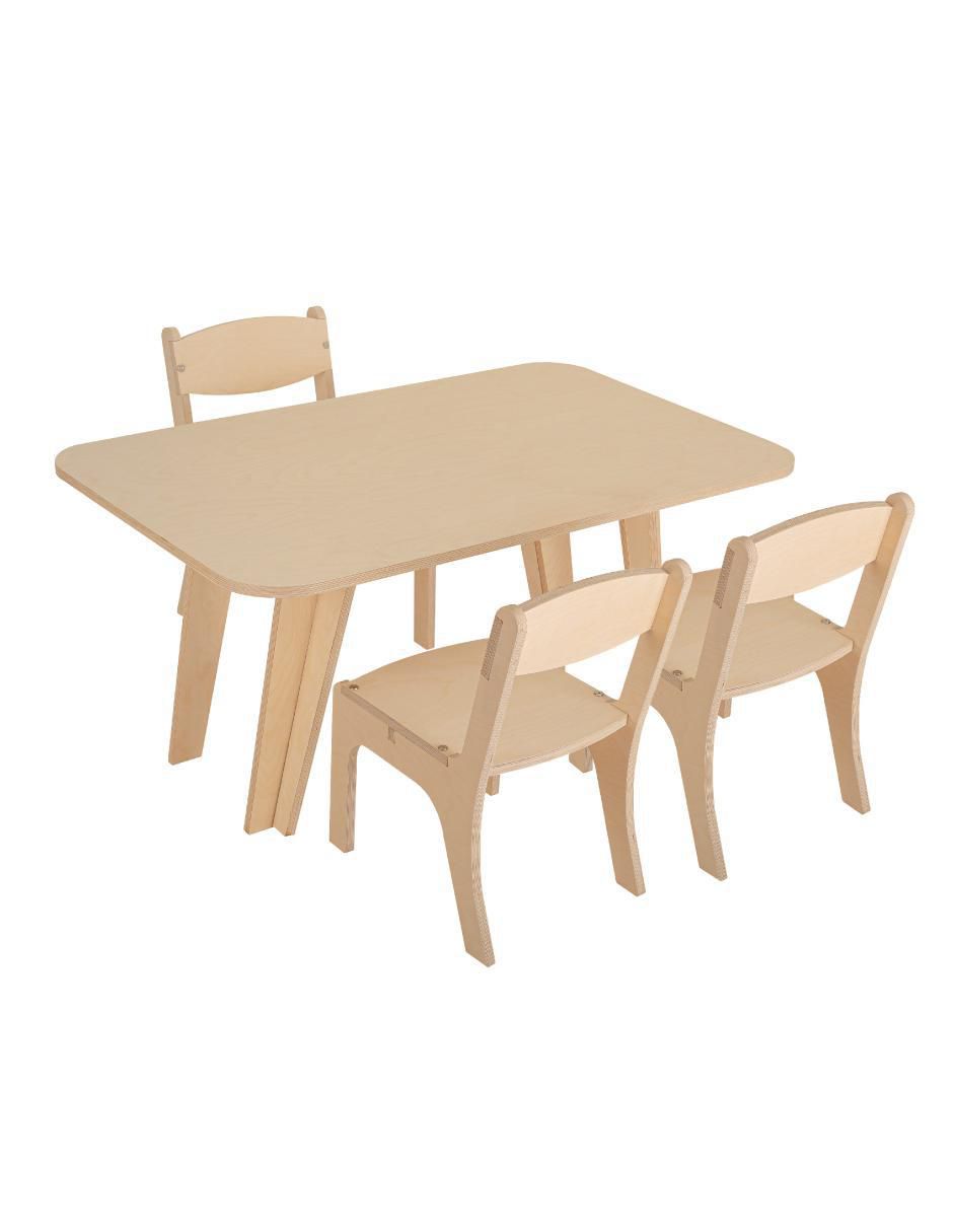 Mesa con silla armable Montessori de madera
